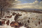 VALKENBORCH, Lucas van View of Antwerp with the Frozen Schelde tg oil painting artist